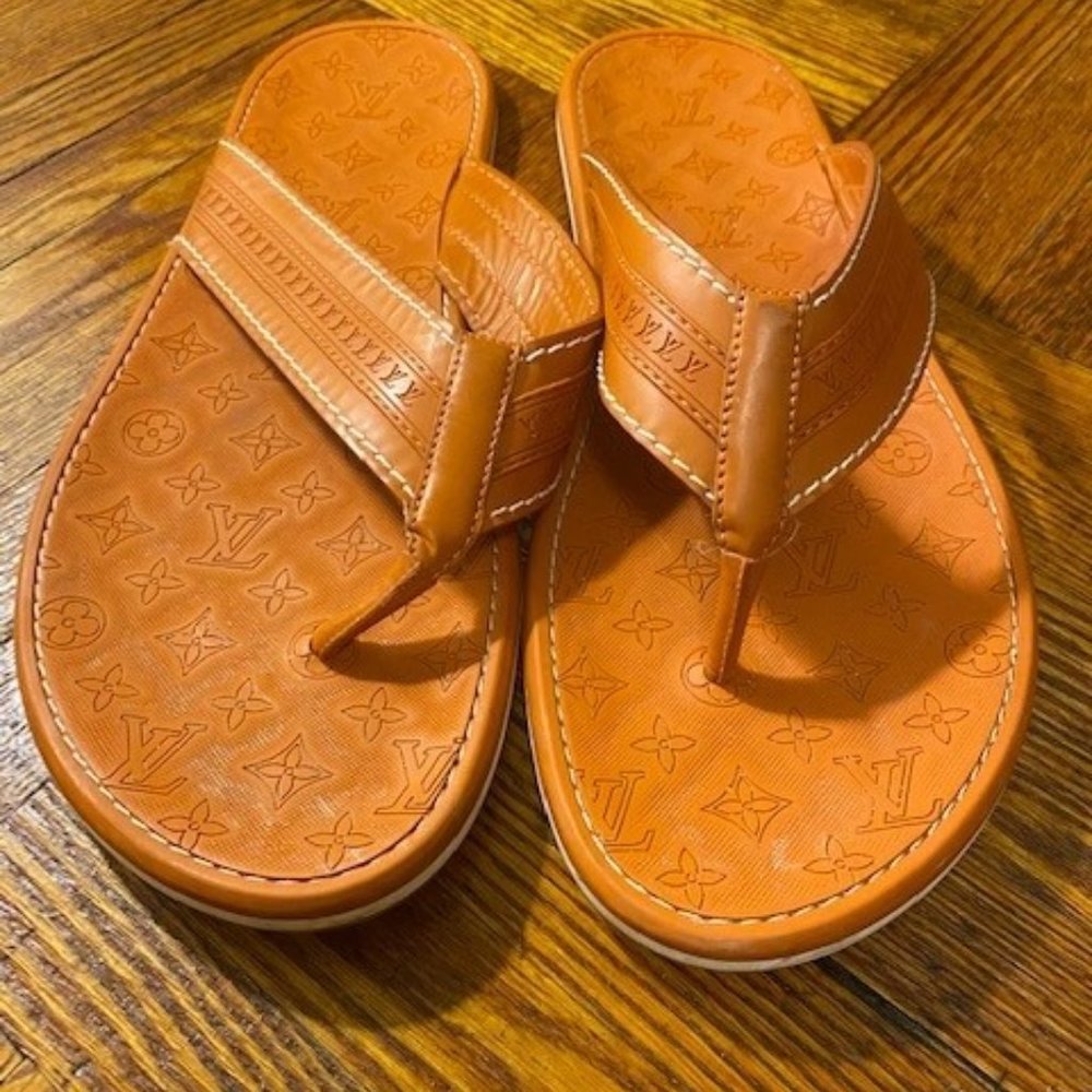 Authentic Louis Vuitton men's flip flops